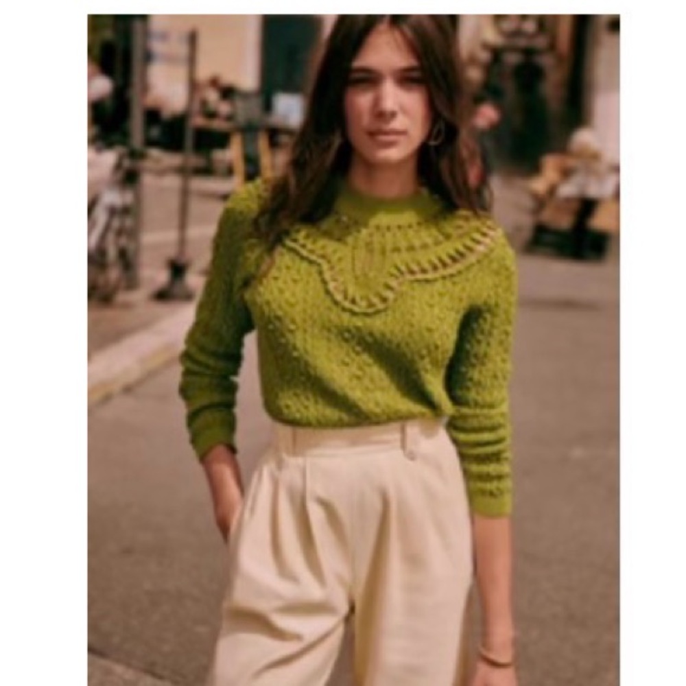 Sezane Alessandro Jumper Green - Size S